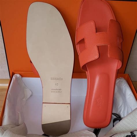 hermes oran orange sandals|Hermes oran sandals with heels.